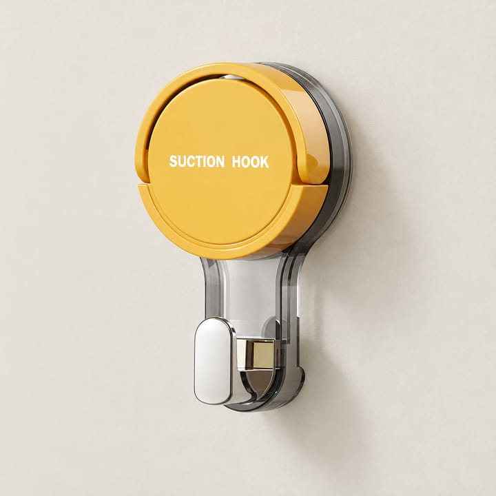 Suction Cup Wall Hook, Yellow