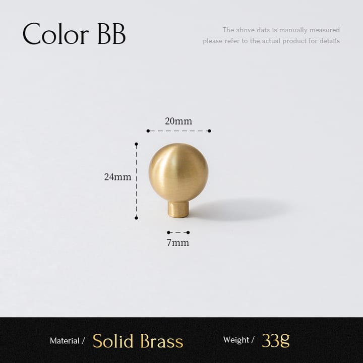 The Round Brass Cabinet Knob, 13/16 x 15/16 in