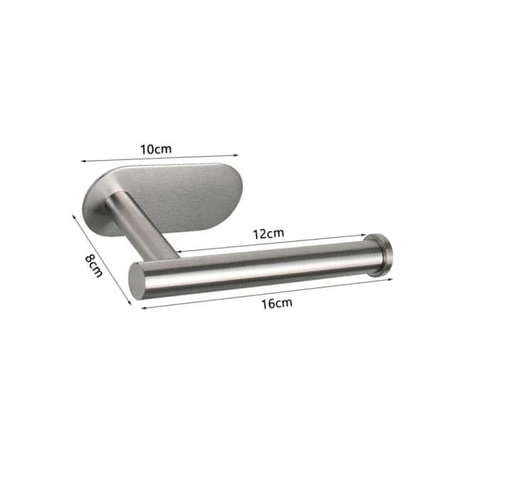 No-Drill Stainless Toilet Paper Holder, Silver