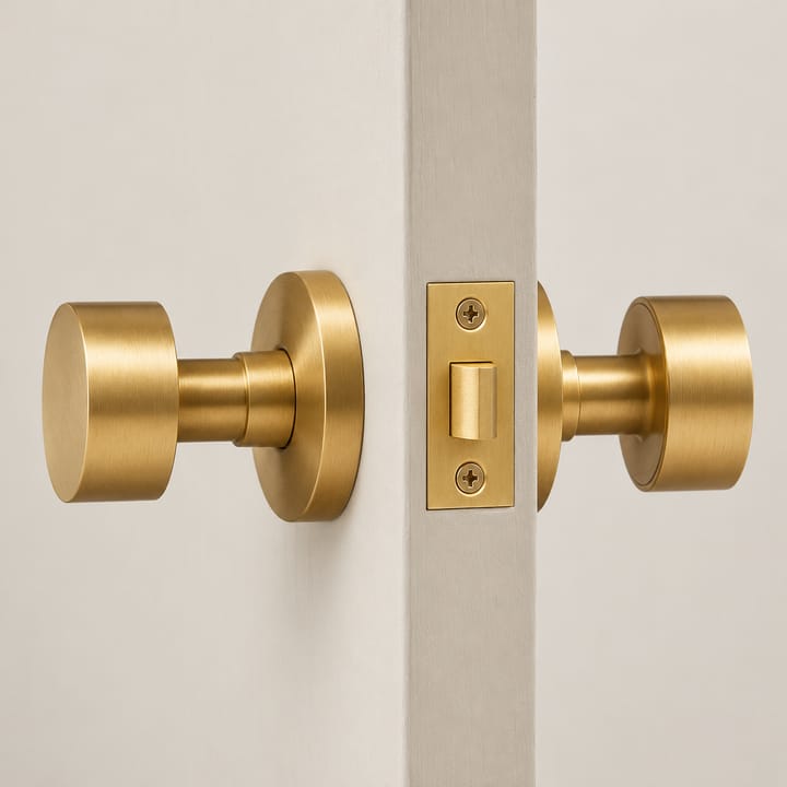 The Solid Brass Mortise Door Knob Set, Matte brass passage