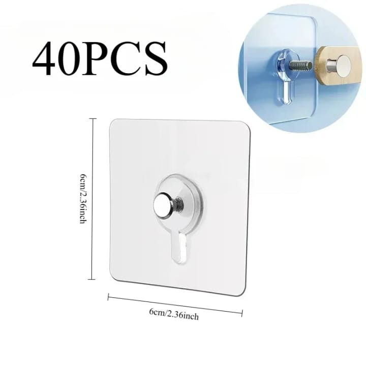 Round Adhesive Wall Hook, Pack of 40