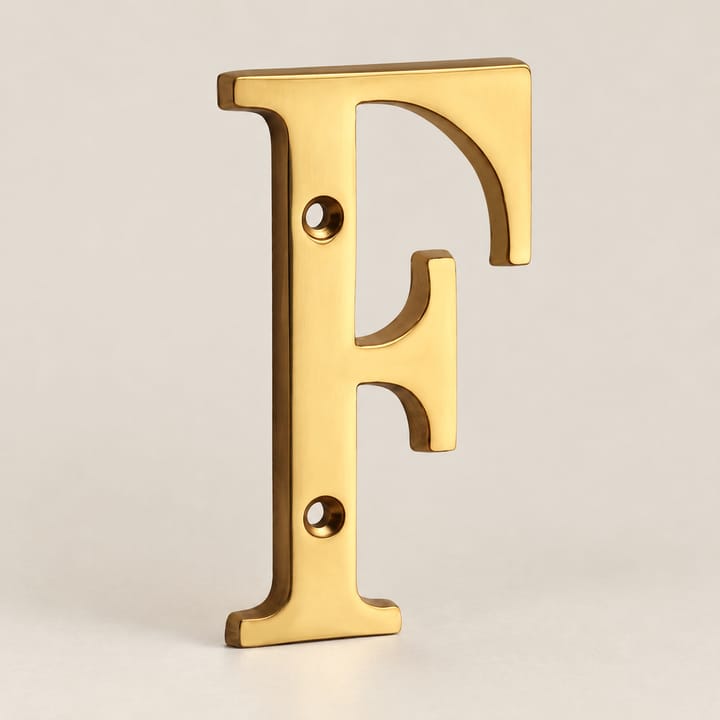 Brass House Number and Letter Sign, Letter F