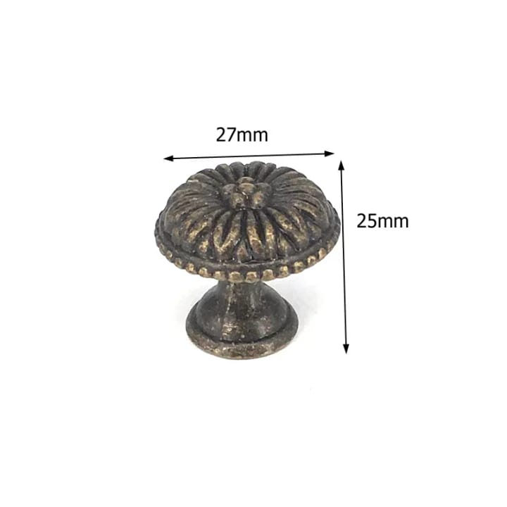 Heritage Antique Bronze Cabinet Knob, Fluted dome, 1 in