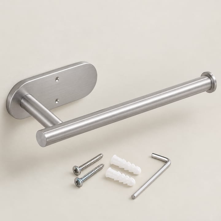 The Adhesive Toilet Paper Holder, Silver, 13 in