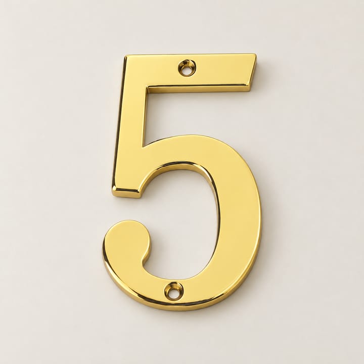 Number / Zinc House Plate, Gold 5