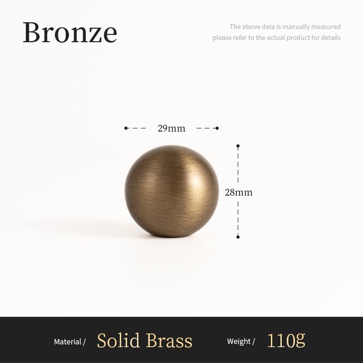 The Antique Bronze Round Brass Cabinet Knob, 1-1/8 in ball knob, 1-1/8 in tall