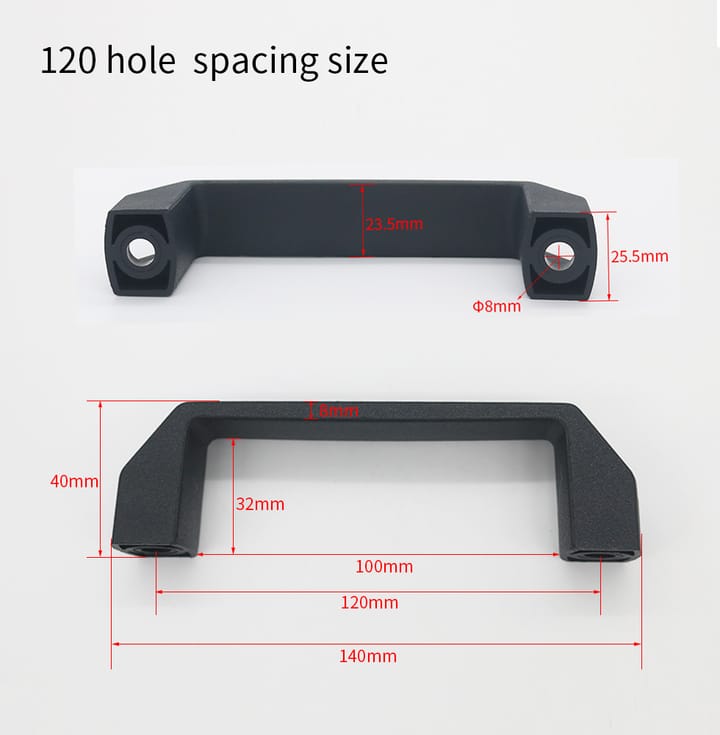 Black Nylon Pull Handle, 4-3/4 in hole spacing