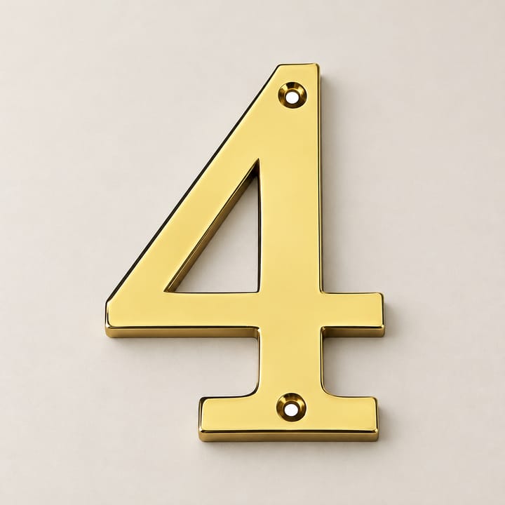 Number / Zinc House Plate, Gold 4