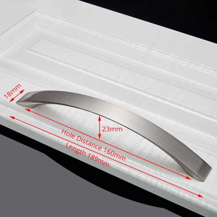 Aluminum Alloy Cabinet Handle and Knob, Curved bar, 6-5/16 in center to center