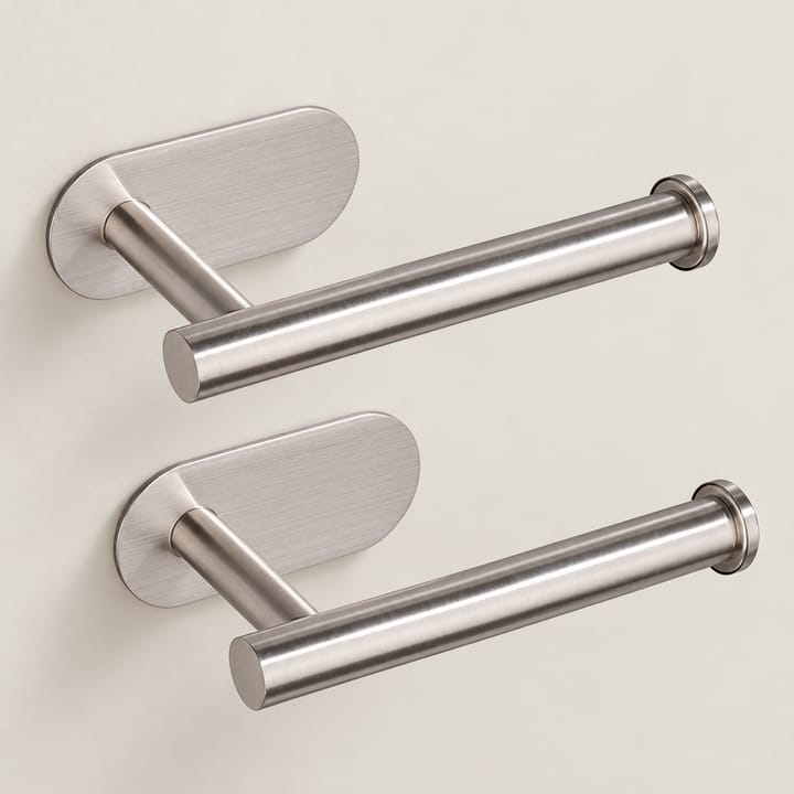 The 2-in-1 Toilet Paper Holder, Silver, style A, pack of 2