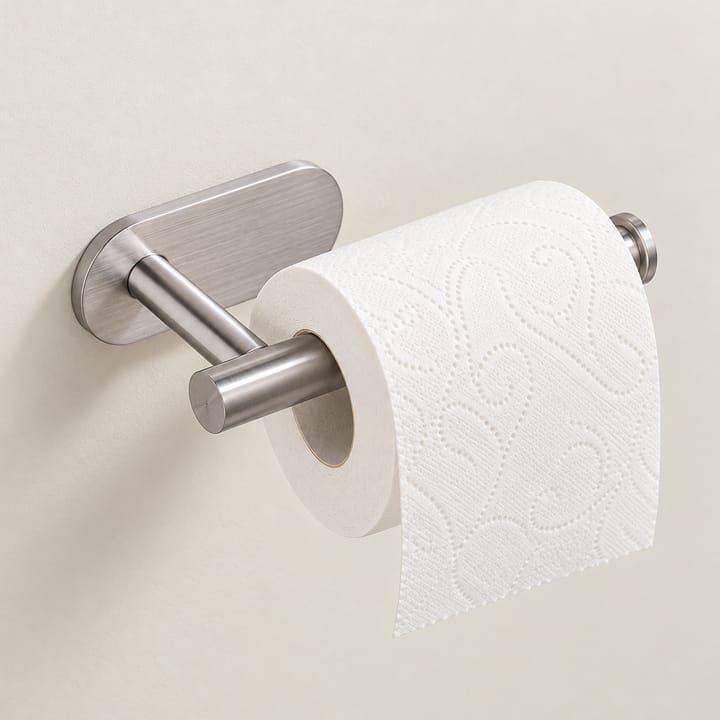 The Adhesive Toilet Paper Holder, Silver, 6.5 in