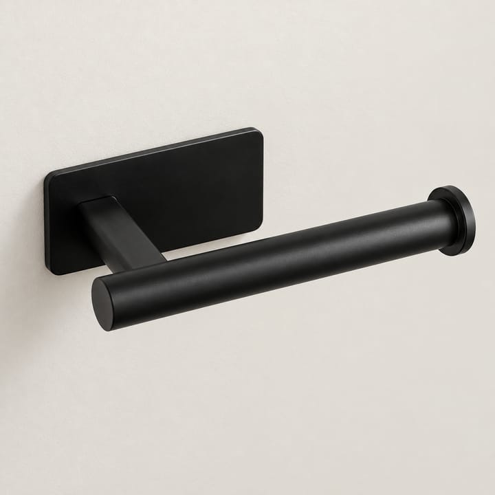 The Stick-On Roll Holder, Black, round bar