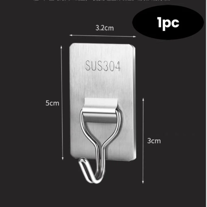 The Low-Profile Stainless Wall Hook, 1-1/4 x 2 in, single