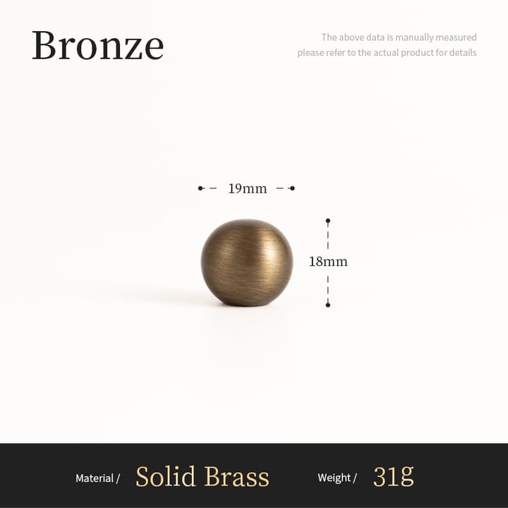 The Antique Bronze Round Brass Cabinet Knob, 3/4 in ball knob, 11/16 in tall