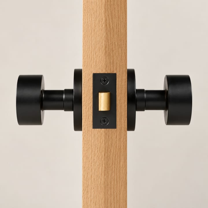 The Solid Brass Mortise Door Knob Set, Matte black privacy
