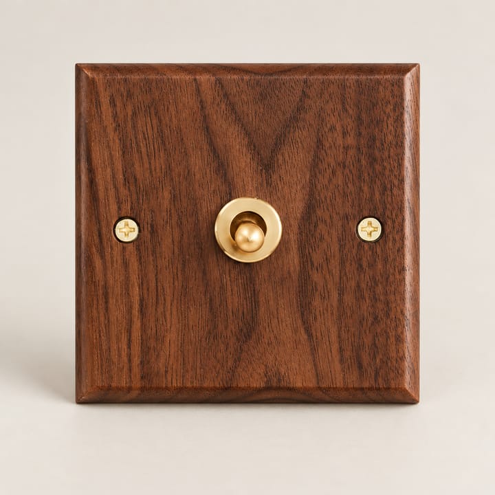 The Walnut and Brass Switch Plate, 1 gang 2 way toggle switch