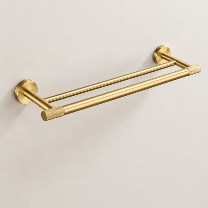 Knurl / Brushed gold bath hardware
