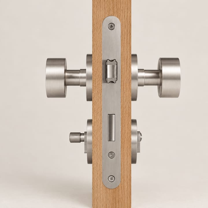 The Solid Brass Mortise Door Knob Set, Brushed nickel coin turn
