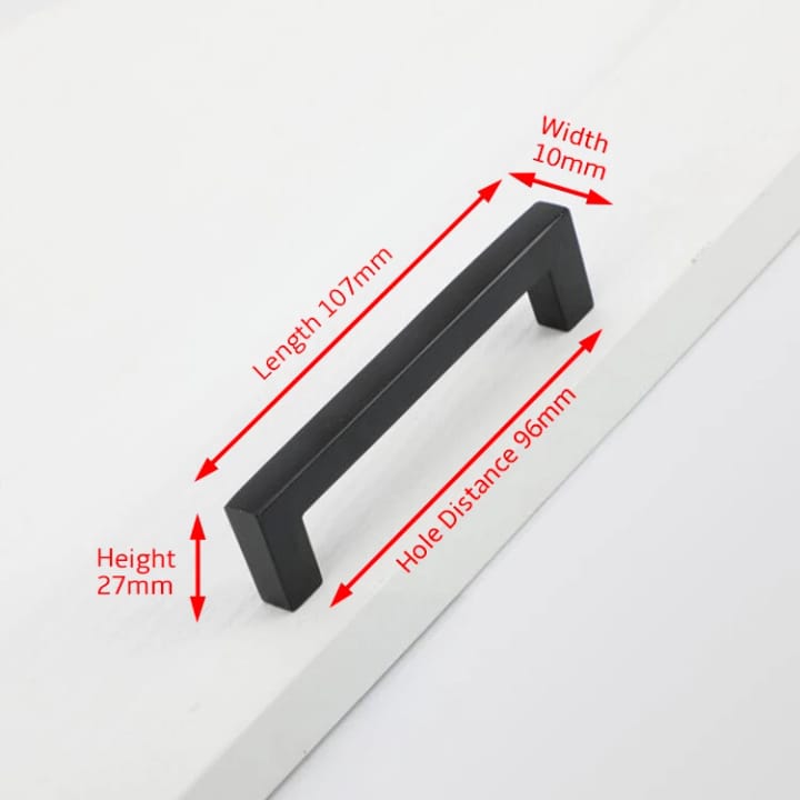 Aluminum Alloy Cabinet Handle and Knob, Black, 3-3/4 in center to center