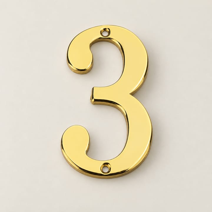 Number / Zinc House Plate, Gold 3