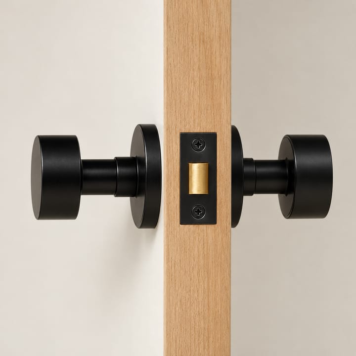 The Solid Brass Mortise Door Knob Set, Matte black passage