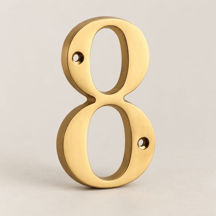 Brass House Number and Letter Sign, Number 8