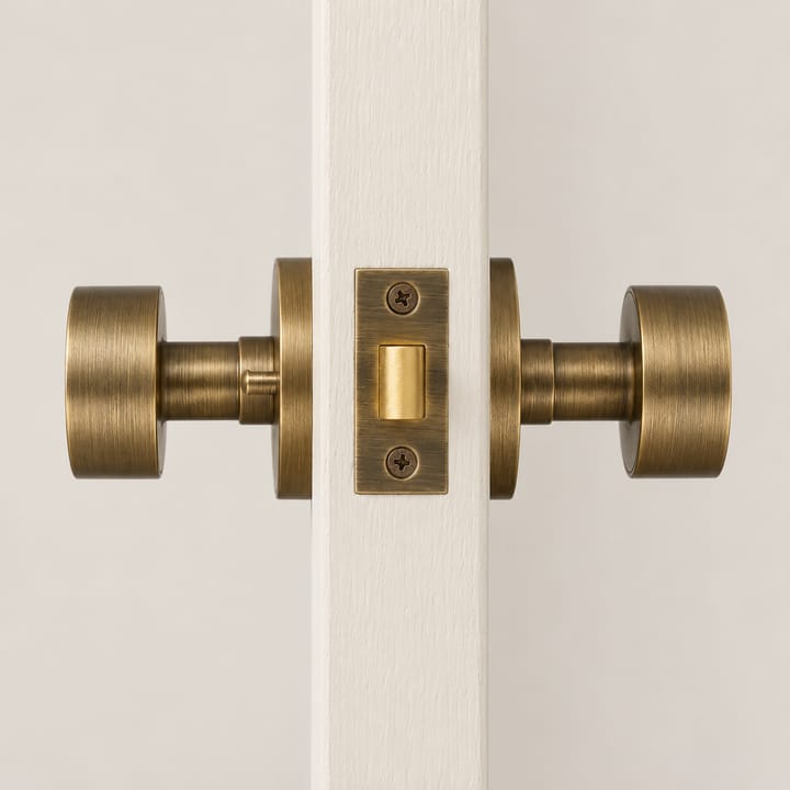 The Solid Brass Mortise Door Knob Set, Antique brass privacy