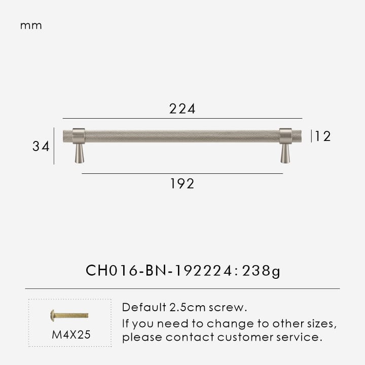 The Knurled Brass Cabinet Knob and Pull, 9 x 1.5 in pull