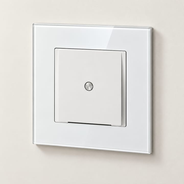Glass Cable Exit Wall Plate, White