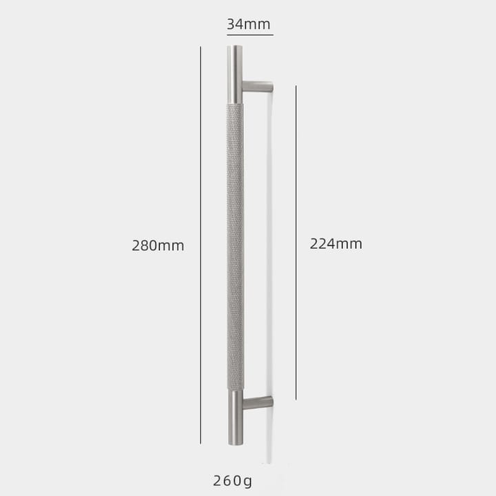 Knurl / Nickel bar pull, 8-13/16 in (224 mm)