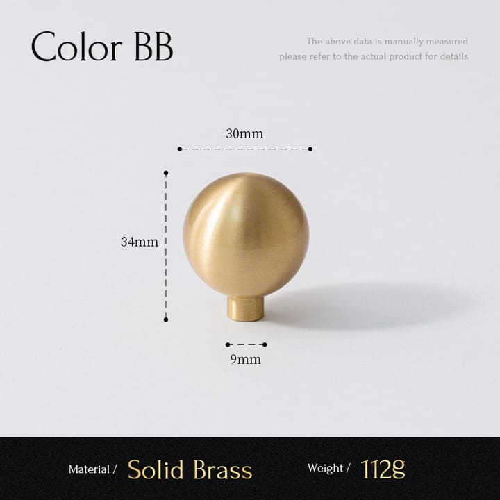 The Round Brass Cabinet Knob, 1-3/16 x 1-5/16 in