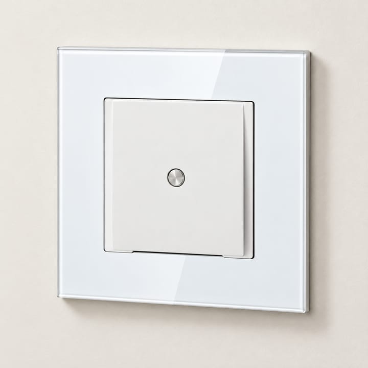 Glass Cable Exit Wall Plate, White glass