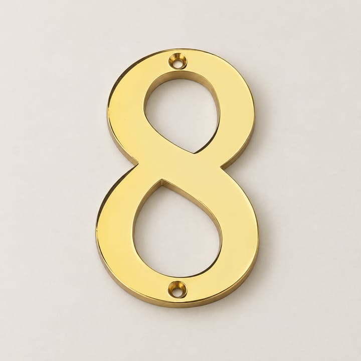 Number / Zinc House Plate, Gold 8