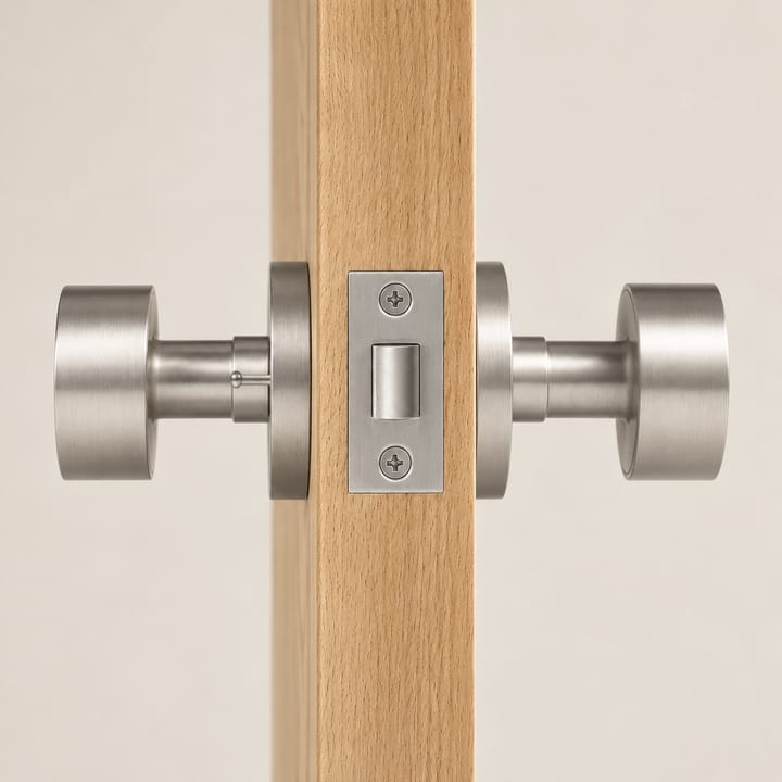 The Solid Brass Mortise Door Knob Set, Brushed nickel privacy