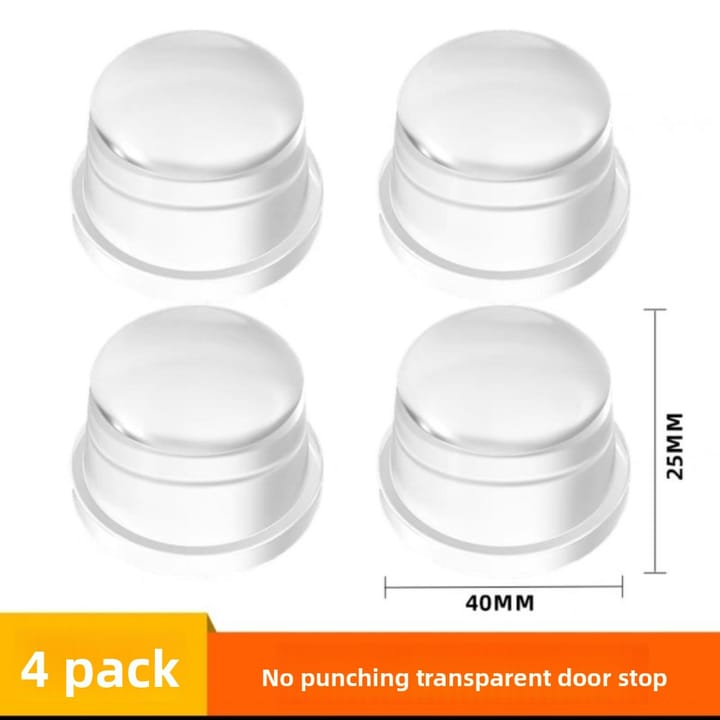 Clear Silicone Floor Door Stop, Pack of 4