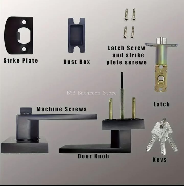 Square Channel Door Handle Lock Set