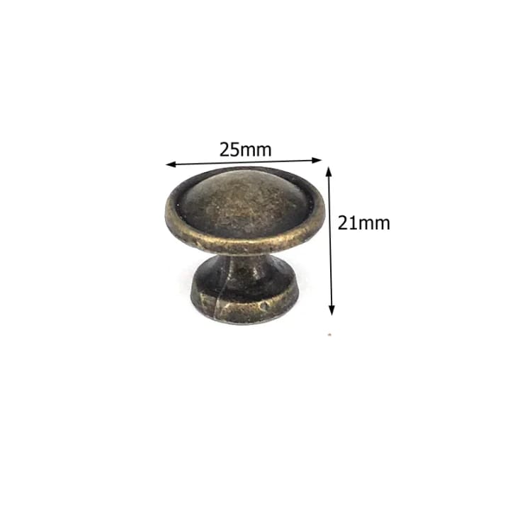 Heritage Antique Bronze Cabinet Knob, Round dome, 1 in