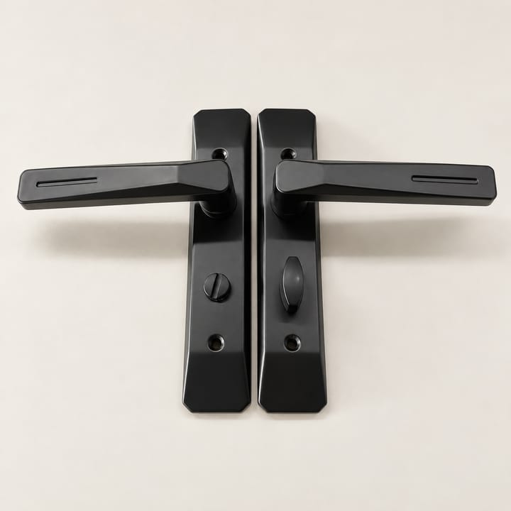 The Matte Black Door Handle With Lock