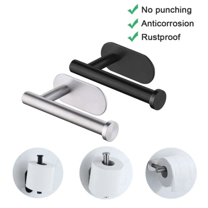 No-Drill Stainless Toilet Paper Holder