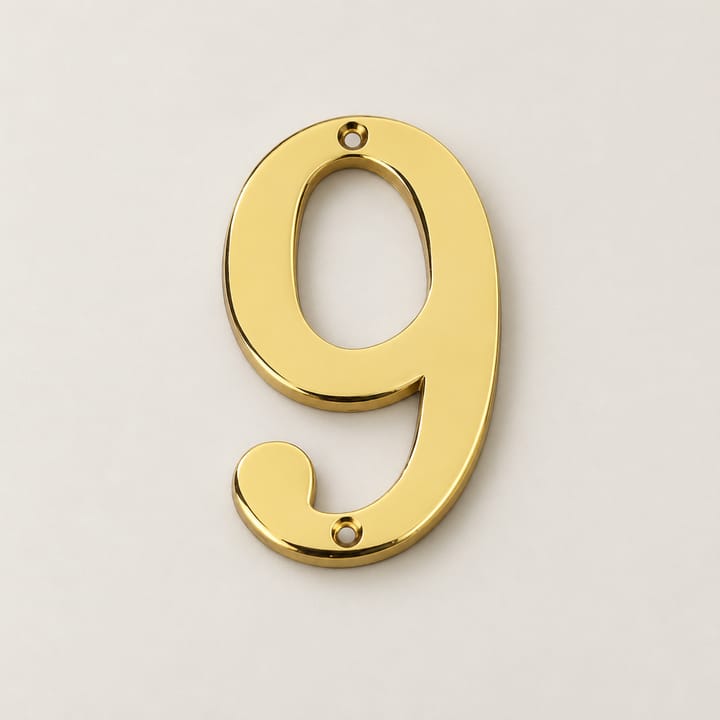 Number / Zinc House Plate, Gold 9