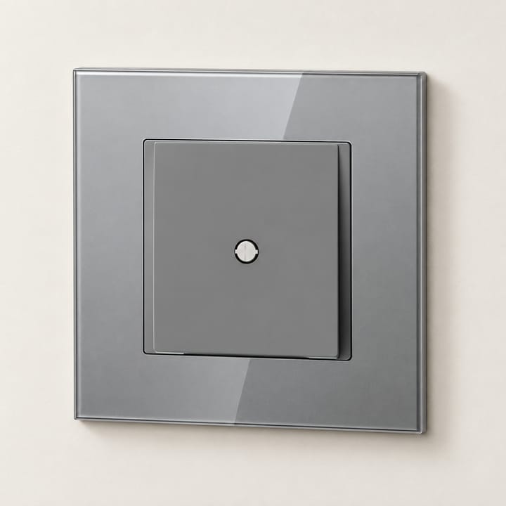 Glass Cable Exit Wall Plate, Gray glass