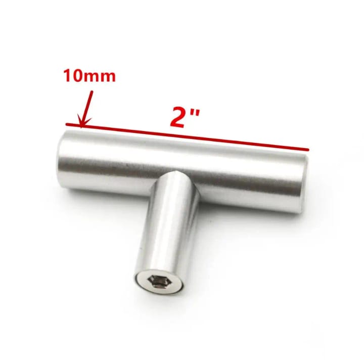 Aluminum Alloy Cabinet Handle and Knob, T bar, 2 in long