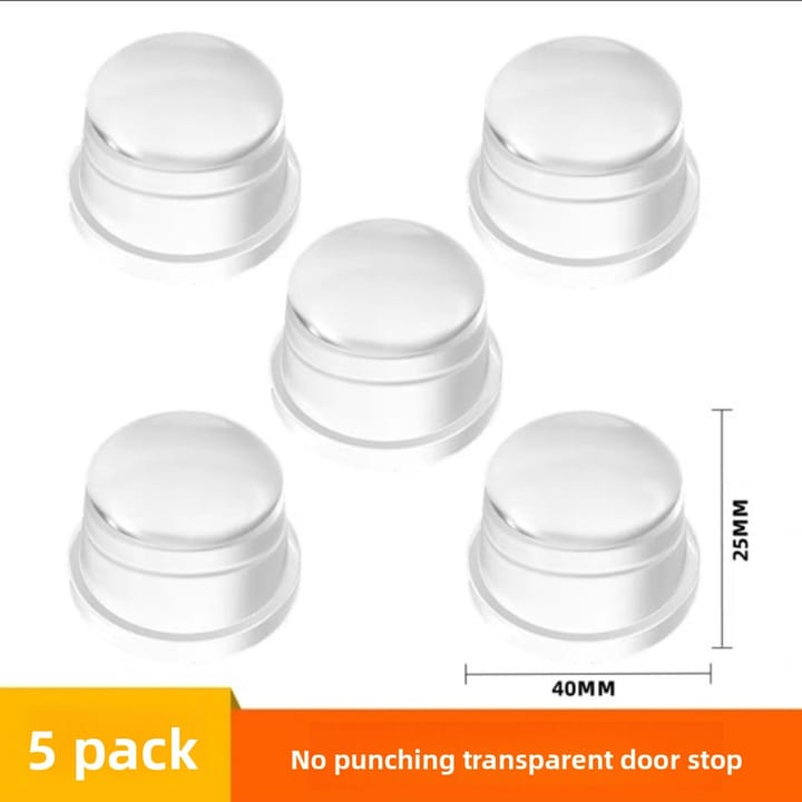 Clear Silicone Floor Door Stop, Pack of 5