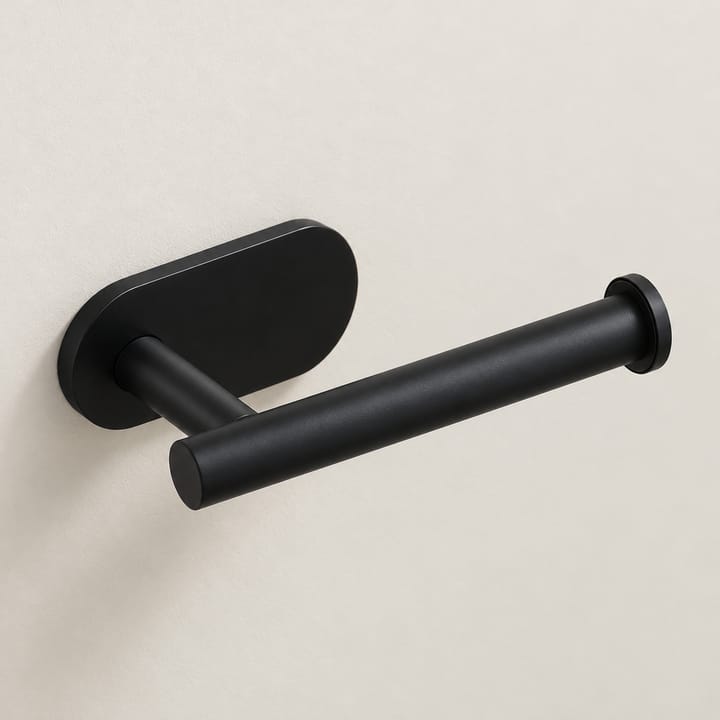 The Adhesive Toilet Paper Holder, Black, 6.5 in