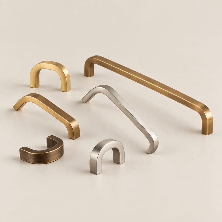 The Long Bent Brass Cabinet Pull