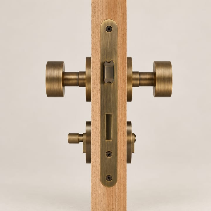 The Solid Brass Mortise Door Knob Set, Antique brass coin turn