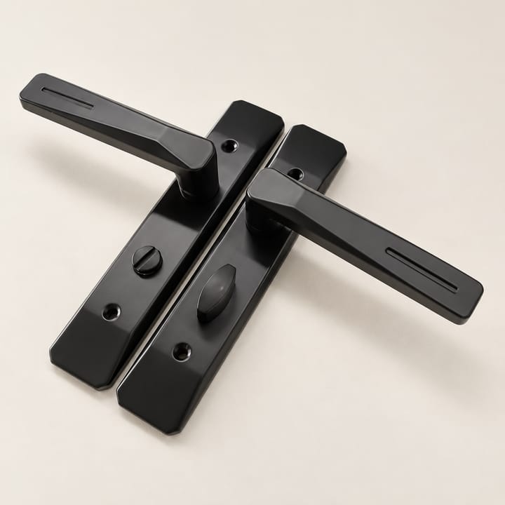 The Matte Black Door Handle With Lock