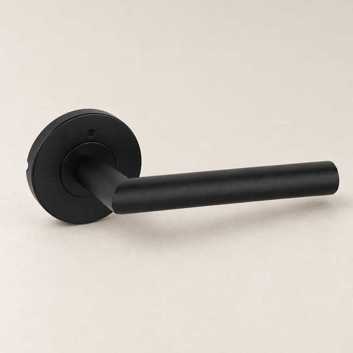The Round Base Privacy Door Lever, Matte black