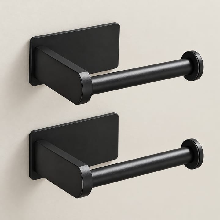 The 2-in-1 Toilet Paper Holder, Black, style B, pack of 2