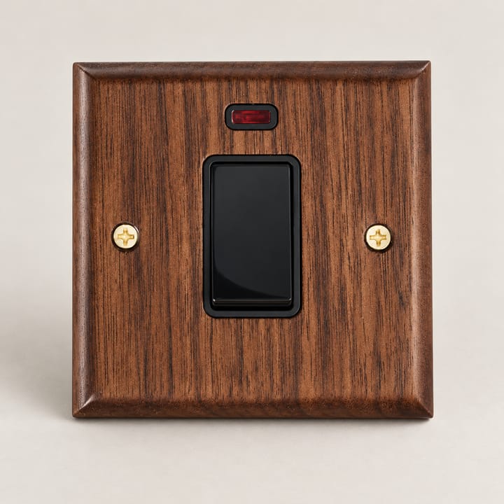 The Walnut and Brass Switch Plate, 45A switch